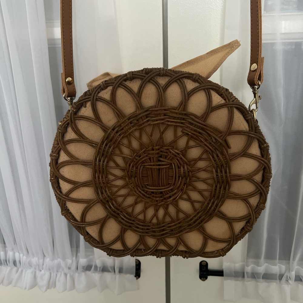 Round Wicker Crossbody Purse - cute for summertime